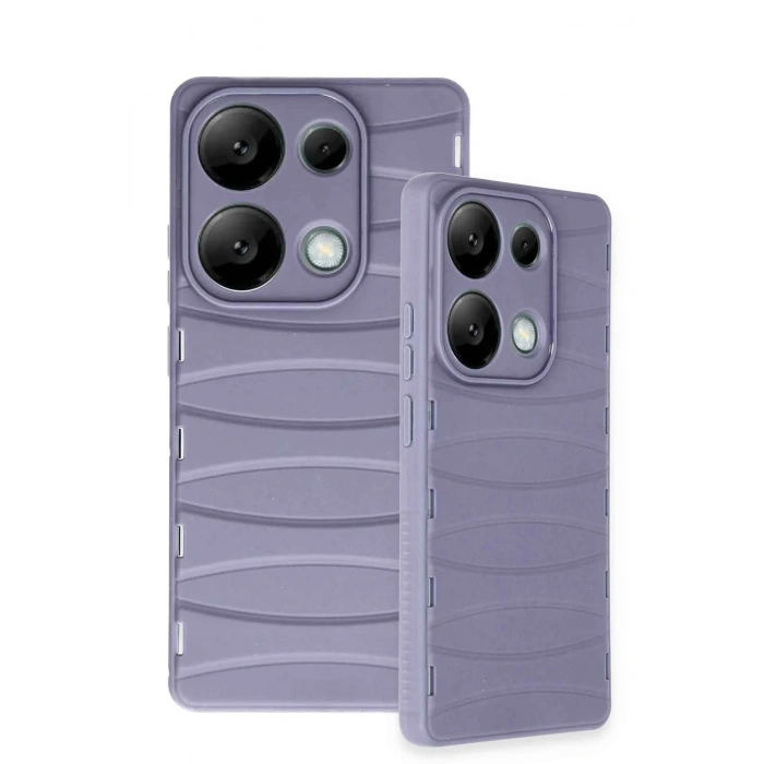Mey İthalat®   Redmi Note 13 Pro 4G Kılıf Bibercas Silikon Kapak - Lila