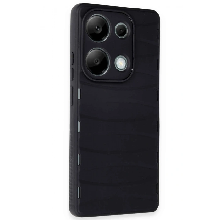 Mey İthalat®   Redmi Note 13 Pro 4G Kılıf Bibercas Silikon Kapak - Siyah