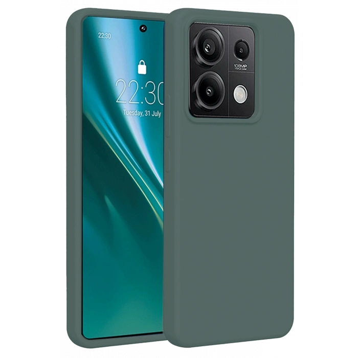 Mey İthalat®   Redmi Note 13 Pro 4G Kılıf First Silikon - Koyu Yeşil
