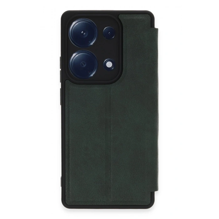 Mey İthalat®   Redmi Note 13 Pro 4G Kılıf Flip Cover - Koyu Yeşil