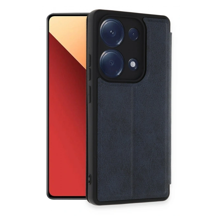 Mey İthalat®   Redmi Note 13 Pro 4G Kılıf Flip Cover - Lacivert