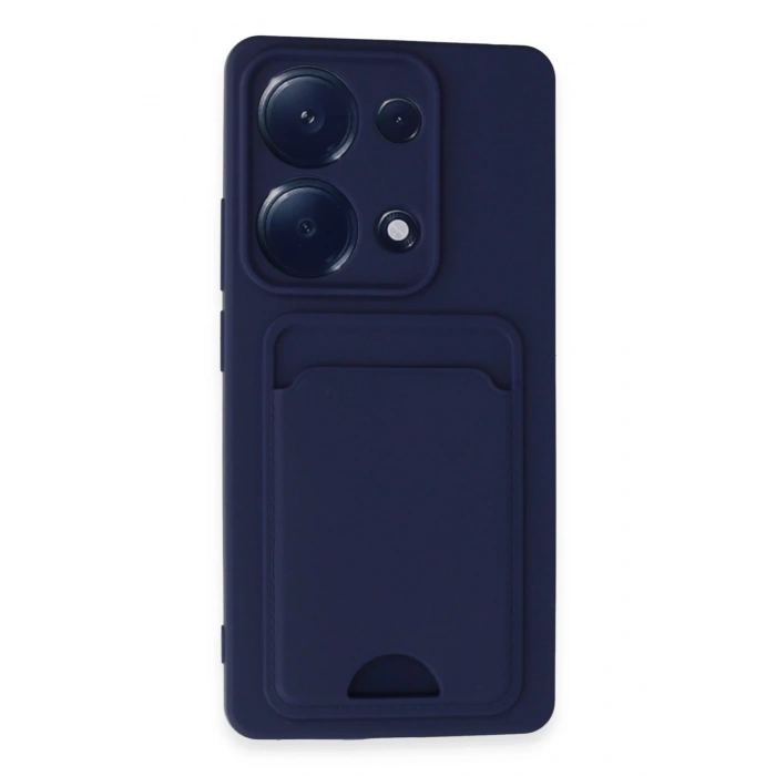 Mey İthalat®   Redmi Note 13 Pro 4G Kılıf Kelvin Kartvizitli Silikon - Lacivert