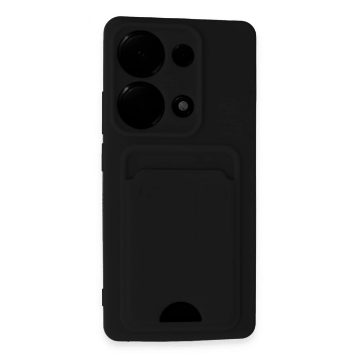 Mey İthalat®   Redmi Note 13 Pro 4G Kılıf Kelvin Kartvizitli Silikon - Siyah