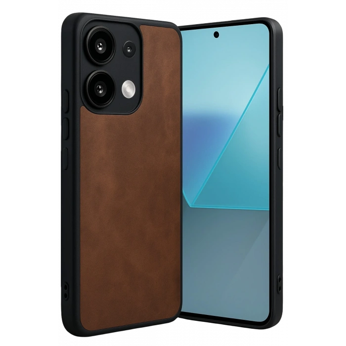 Mey İthalat®   Redmi Note 13 Pro 5G Kılıf Aras Deri Kapak - Taba