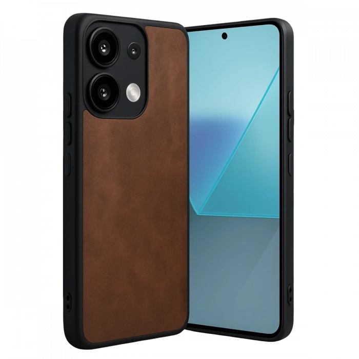 Mey İthalat®   Redmi Note 13 Pro 5G Kılıf Aras Deri Kapak - Taba
