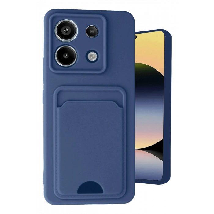 Mey İthalat®   Redmi Note 13 Pro 5G Kılıf Kelvin Kartvizitli Silikon - Lacivert