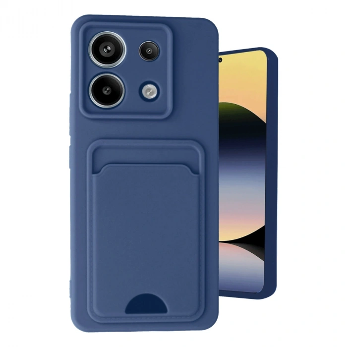Mey İthalat®   Redmi Note 13 Pro 5G Kılıf Kelvin Kartvizitli Silikon - Lacivert