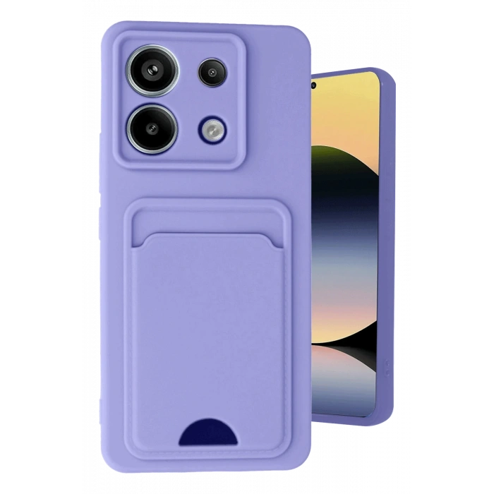 Mey İthalat®   Redmi Note 13 Pro 5G Kılıf Kelvin Kartvizitli Silikon - Lila