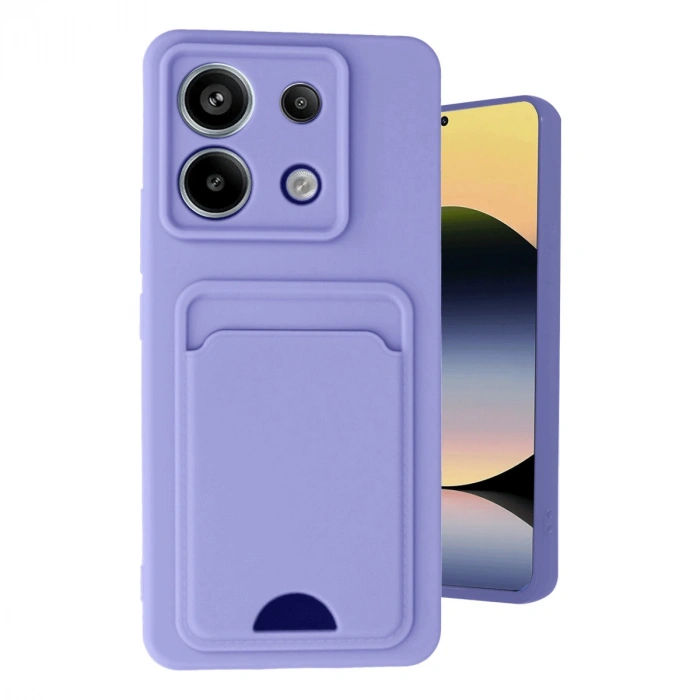 Mey İthalat®   Redmi Note 13 Pro 5G Kılıf Kelvin Kartvizitli Silikon - Lila