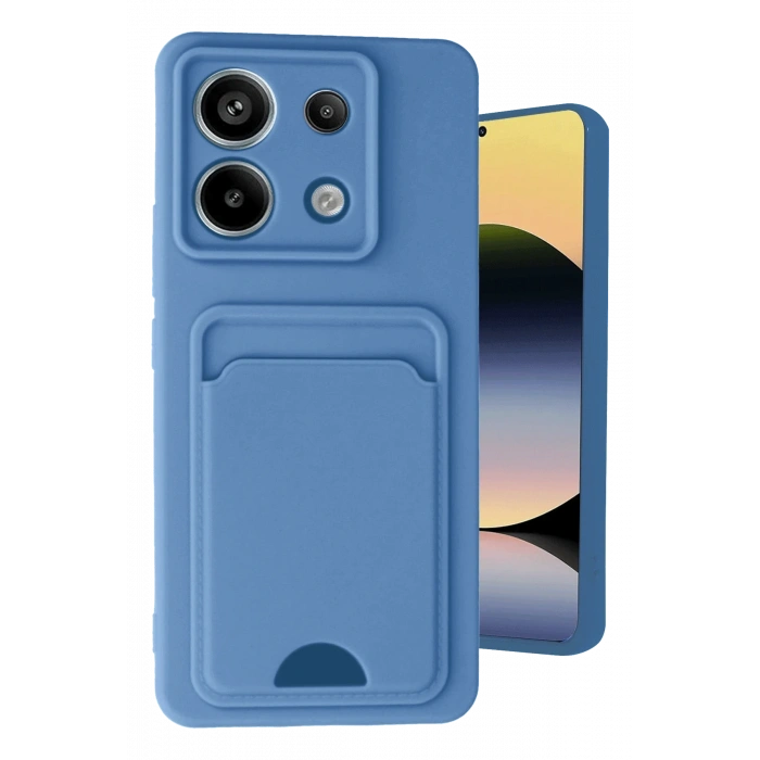 Mey İthalat®   Redmi Note 13 Pro 5G Kılıf Kelvin Kartvizitli Silikon - Mavi