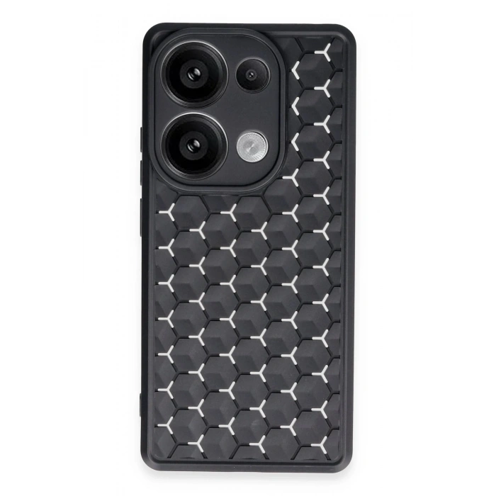 Mey İthalat®   Redmi Note 13 Pro 5G Kılıf Petek Silikon Kapak - Siyah