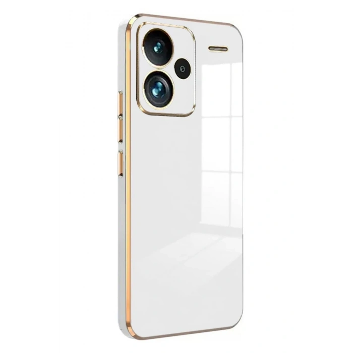 Mey İthalat®   Redmi Note 13 Pro Plus Kılıf Volet Silikon - Beyaz