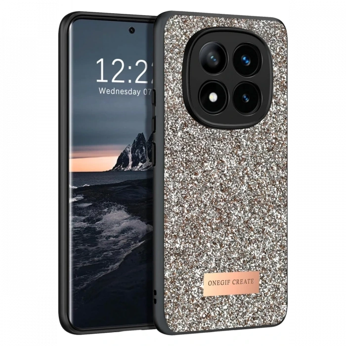 Mey İthalat®   Redmi Note 14 Pro 4G Bright Simli Kapak - Gold