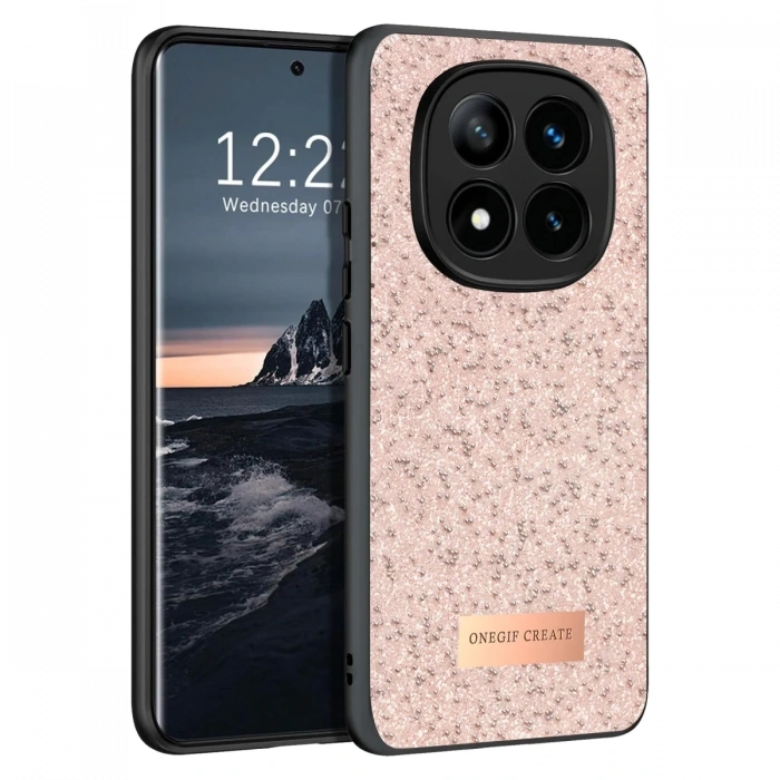 Mey İthalat®   Redmi Note 14 Pro 4G Bright Simli Kapak - Pembe