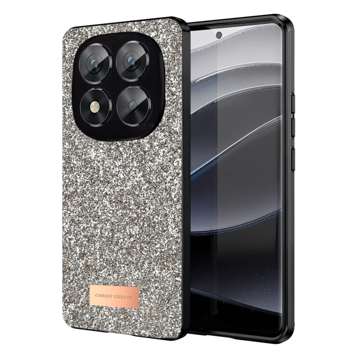 Mey İthalat®   Redmi Note 14 Pro 5G Bright Simli Kapak - Gold