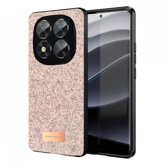 Mey İthalat®   Redmi Note 14 Pro 5G Bright Simli Kapak - Pembe
