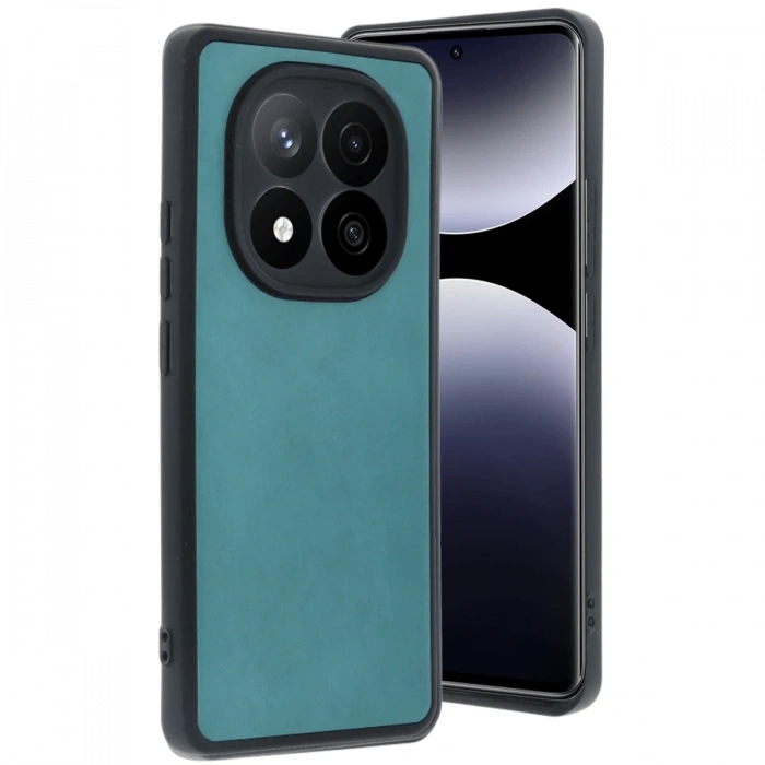 Mey İthalat®   Redmi Note 14 Pro 5G Kılıf Aras Deri Kapak - Açık Yeşil