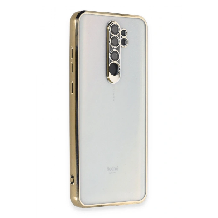 Mey İthalat®   Redmi Note 8 Pro Kılıf  Lensli Silikon - Gold