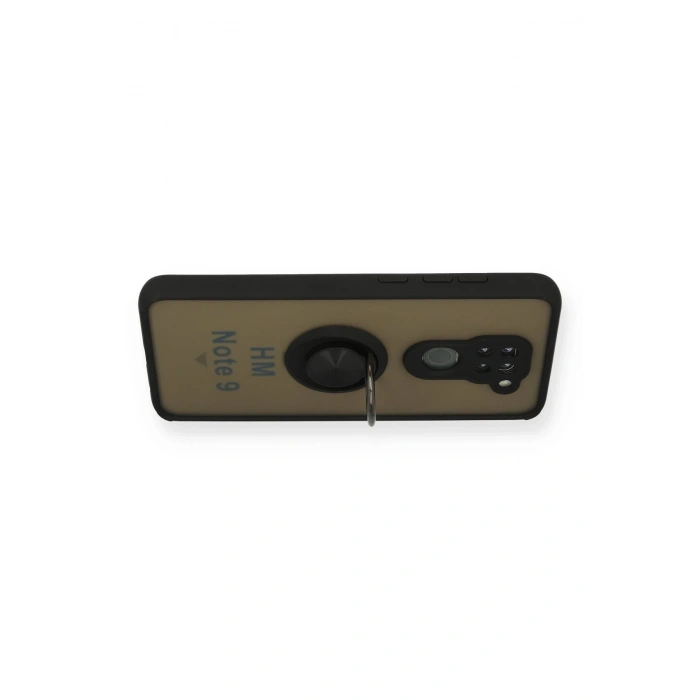 Mey İthalat®   Redmi Note 9 Kılıf Montreal Yüzüklü Silikon Kapak - Siyah