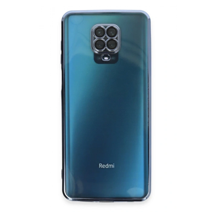 Mey İthalat®   Redmi Note 9 Pro Kılıf  Lensli Silikon - Açık Mavi