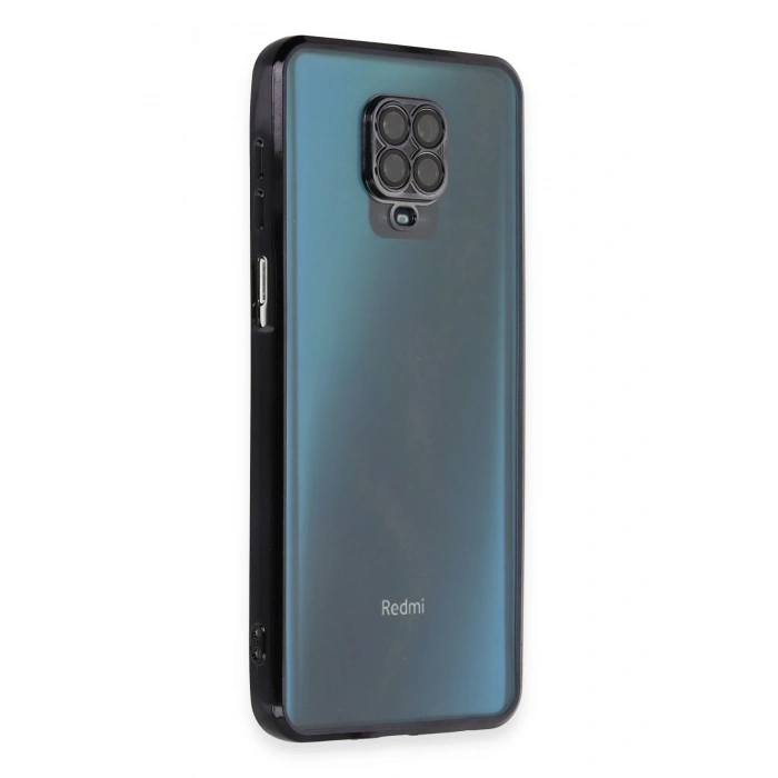 Mey İthalat®   Redmi Note 9 Pro Kılıf  Lensli Silikon - Siyah