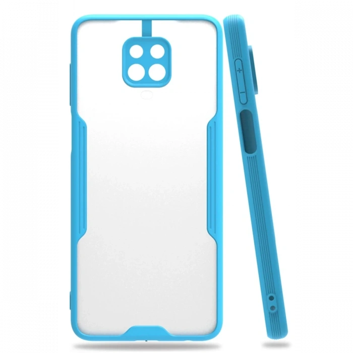 Mey İthalat®   Redmi Note 9S Kılıf Platin Silikon - Mavi