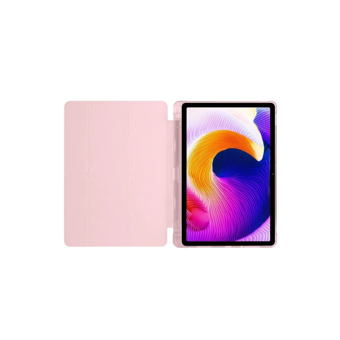 Mey İthalat®   Redmi Pad SE 4G Kılıf Kalemlikli Mars Tablet Kılıfı - Rose Gold