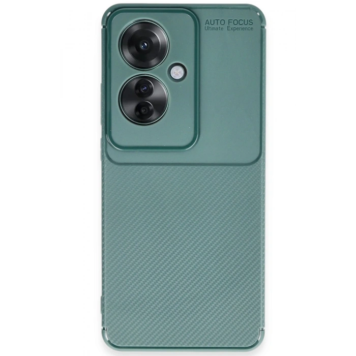 Mey İthalat®   Reno 11F Kılıf Auto Focus Karbon Kapak - Koyu Yeşil