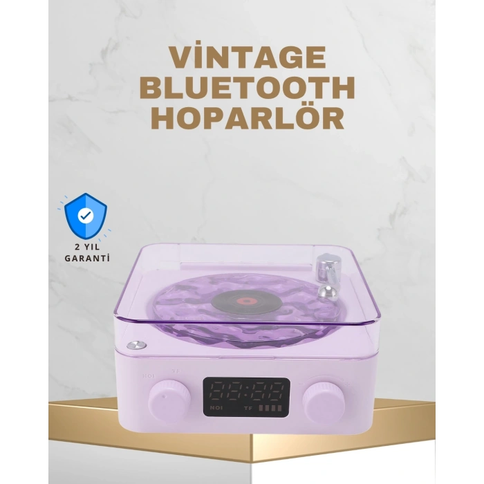 Mey İthalat® Retro Pikap Tasarımlı Bluetooth Hoparlör – Projektörlü Şarjlı Lamba