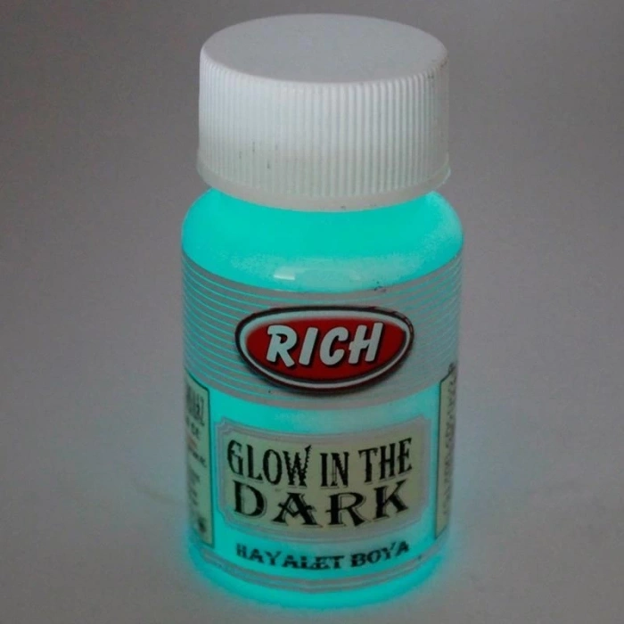 Mey İthalat® Rich 3002 Natural Turkuaz Karanlıkta Parlayan Hayalet Boya 50 cc