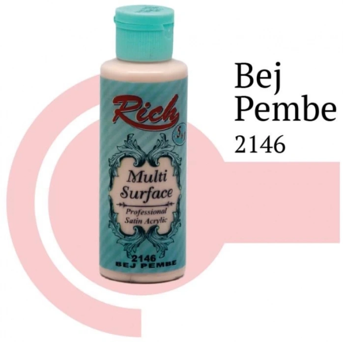 Mey İthalat® Rich Multi Surface 2146 Bej Pembe Akrilik Boya 120 cc