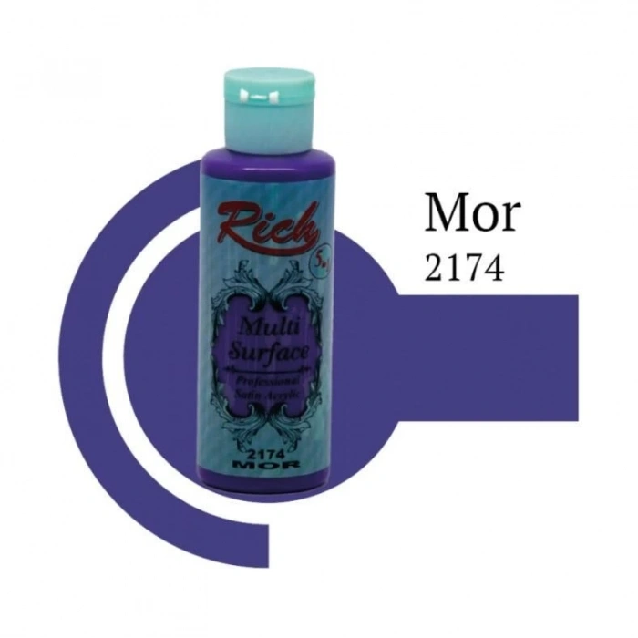 Mey İthalat® Rich Multi Surface 2174 Mor Akrilik Boya 120 cc