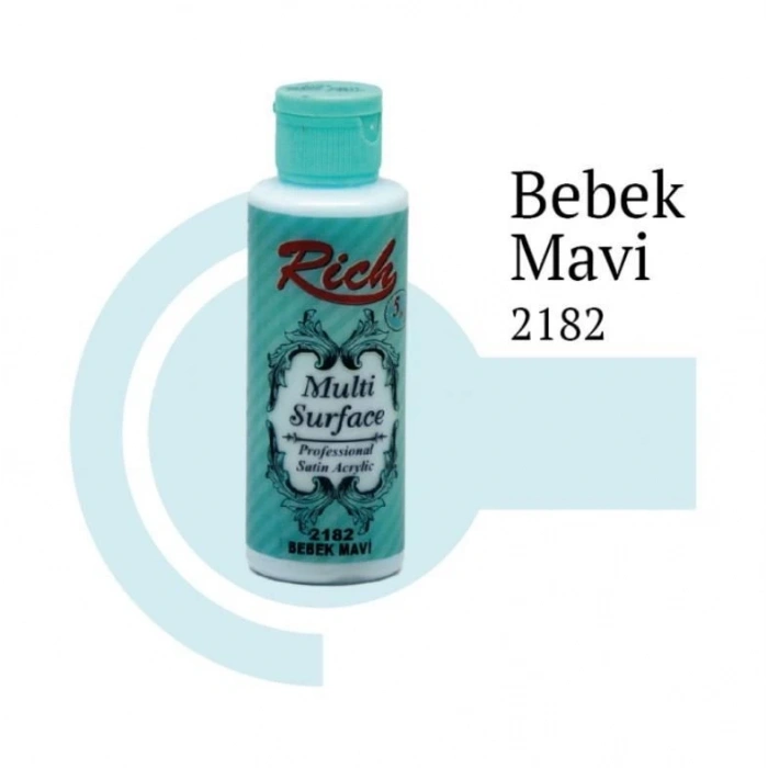 Mey İthalat® Rich Multi Surface 2182 Bebek Mavi Akrilik Boya 120 cc