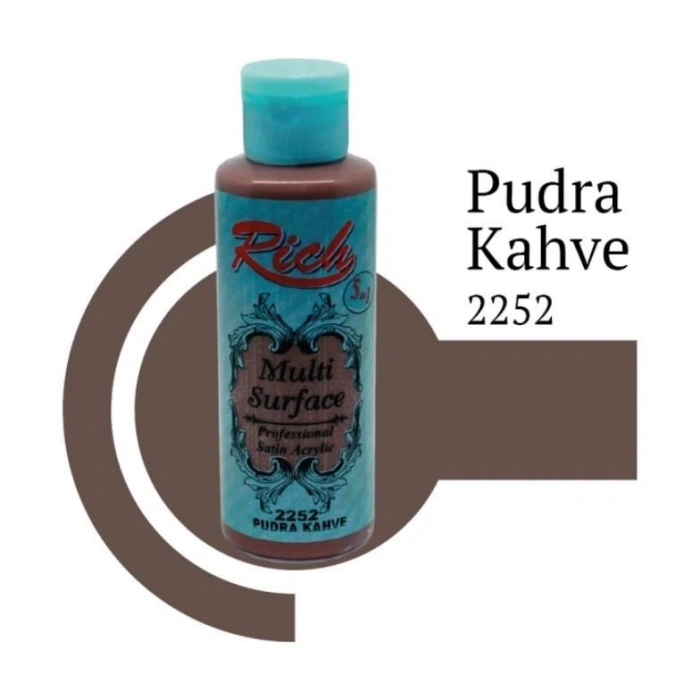 Mey İthalat® Rich Multi Surface 2252 Pudra Kahve Akrilik Boya 120 cc