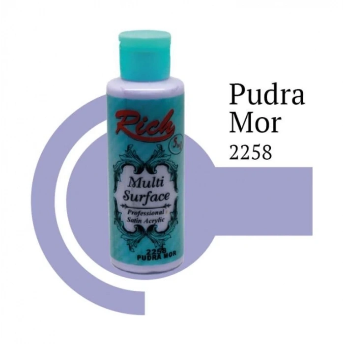 Mey İthalat® Rich Multi Surface 2258 Pudra Mor Akrilik Boya 130 cc