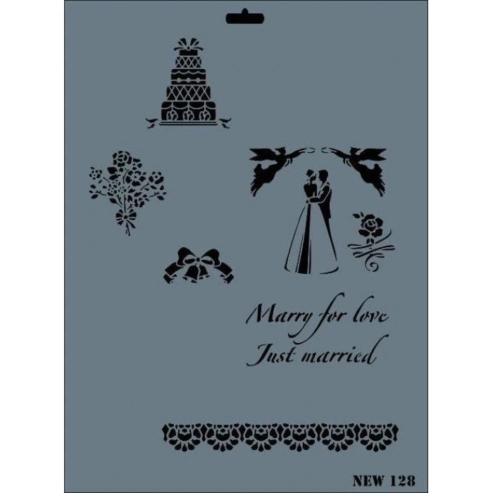 Mey İthalat® Rich New Seri N-128 Stencil 35x25 cm