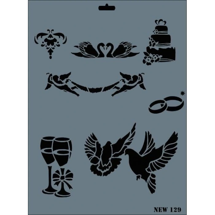 Mey İthalat® Rich New Seri N-129 Stencil 35x25 cm