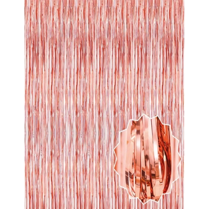 Mey İthalat® Rose Gold Püsküllü Kapı Perdesi - Parti, Bekarlığa Veda, Doğum Günü 1x2 m