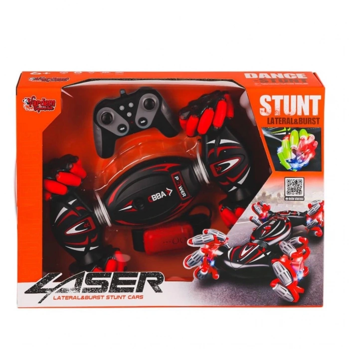 Mey İthalat®  RQ3034-1 Kumandalı Bilekten Kontrol Işıklı Müzikli Stunt Araba -Vardem Oyuncak