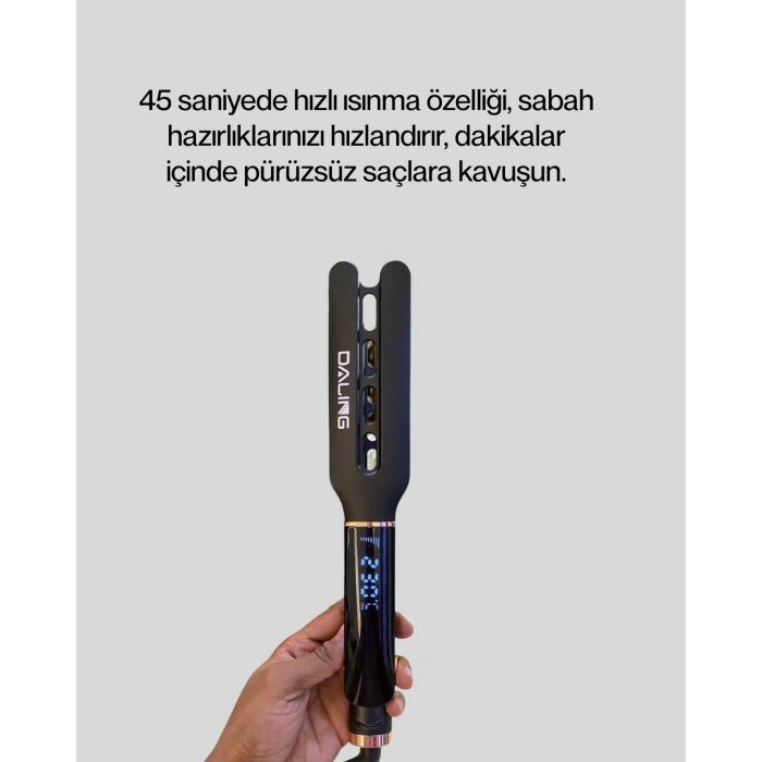 Mey İthalat® Saç Düzleştirici Seramik Plakalı 230C Hızlı Isınma 360° Kablo