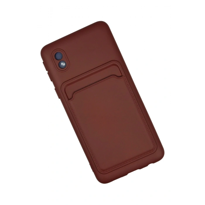Mey İthalat®  Samsung Galaxy A01 Core Kılıf Kelvin Kartvizitli Silikon - Bordo