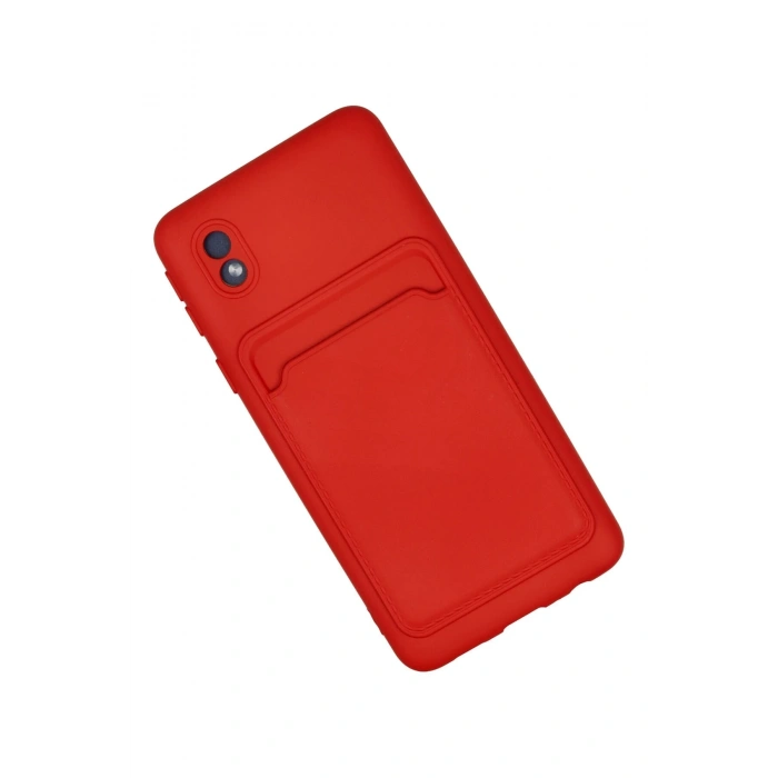 Mey İthalat®  Samsung Galaxy A01 Core Kılıf Kelvin Kartvizitli Silikon - Kırmızı