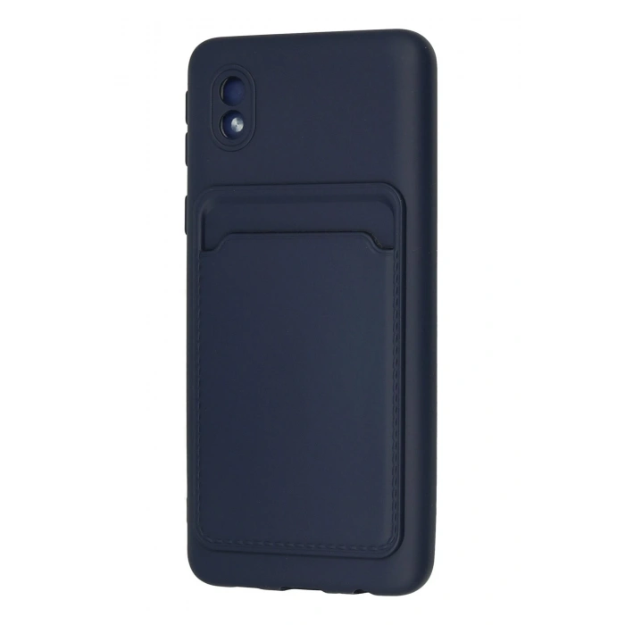 Mey İthalat®  Samsung Galaxy A01 Core Kılıf Kelvin Kartvizitli Silikon - Lacivert