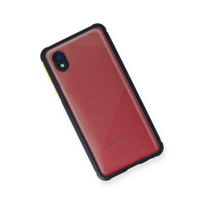 Mey İthalat®  Samsung Galaxy A01 Core Kılıf Miami Şeffaf Silikon - Lacivert