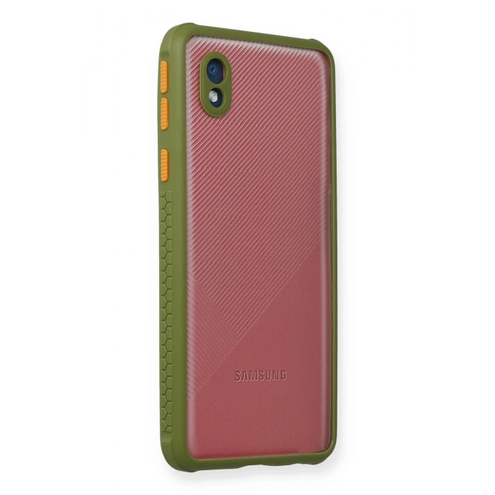 Mey İthalat®  Samsung Galaxy A01 Core Kılıf Miami Şeffaf Silikon - Yeşil