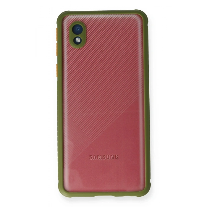 Mey İthalat®  Samsung Galaxy A01 Core Kılıf Miami Şeffaf Silikon - Yeşil