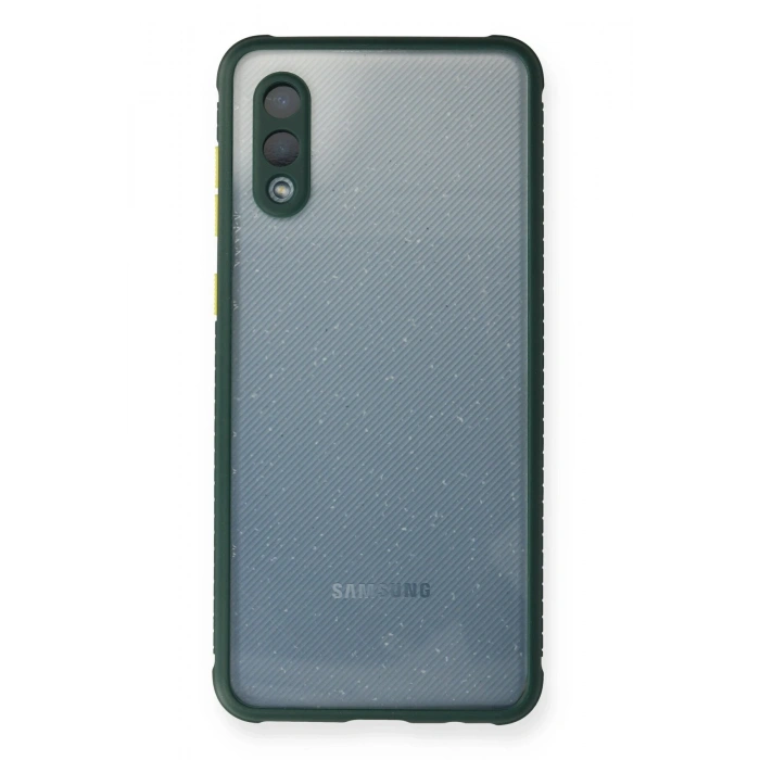 Mey İthalat®  Samsung Galaxy A02 Kılıf Miami Şeffaf Silikon - Koyu Yeşil