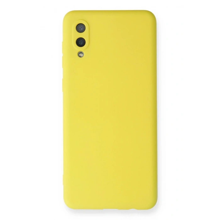Mey İthalat®  Samsung Galaxy A02 Kılıf Nano içi Kadife Silikon - Sarı