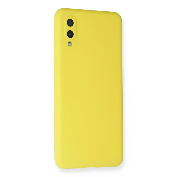 Mey İthalat®  Samsung Galaxy A02 Kılıf Nano içi Kadife Silikon - Sarı