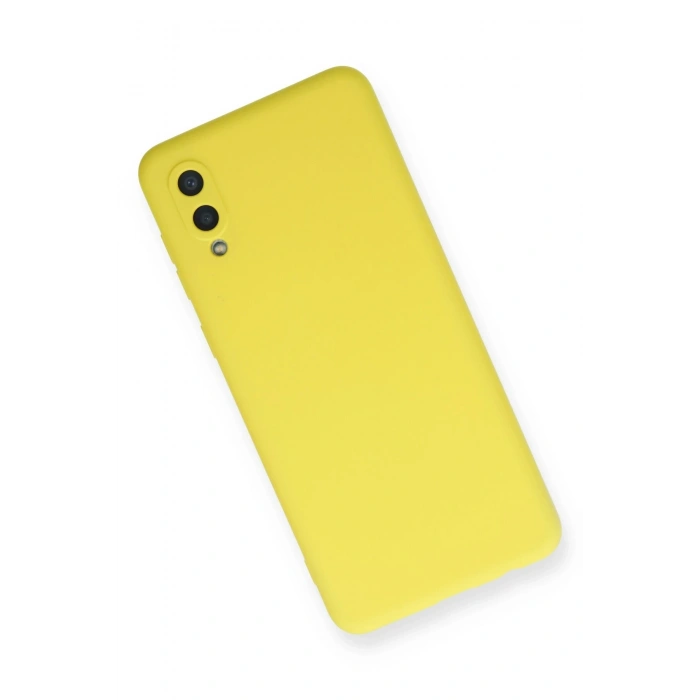 Mey İthalat®  Samsung Galaxy A02 Kılıf Nano içi Kadife Silikon - Sarı